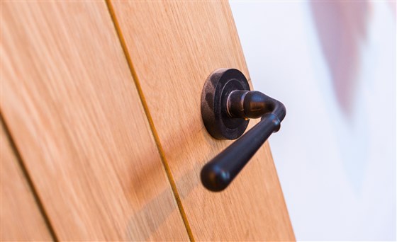 Oak doors and cottage iron mongery throughout