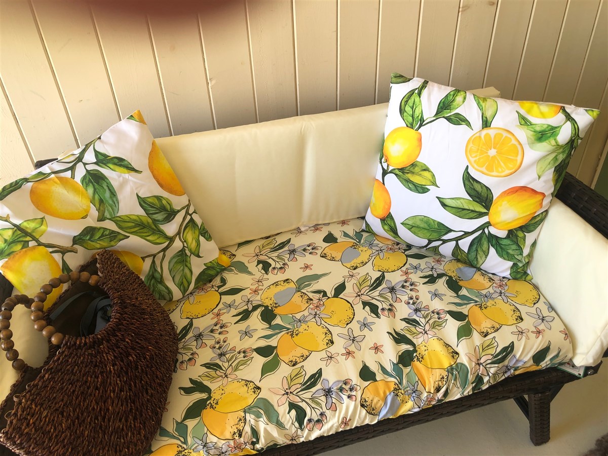 Floral-cushioned bench