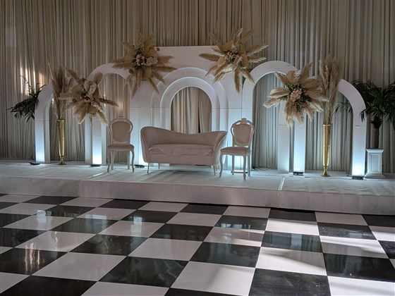 Stage set up at wedding