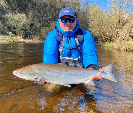 Jon McNeish with a beautiful fish landed in the Long Stream.