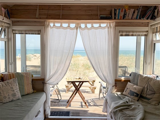 Inside hut 