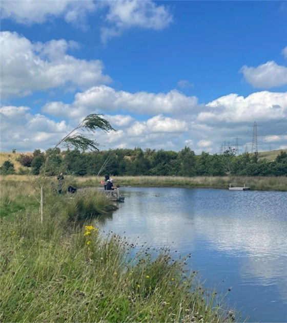 Lake with anglers