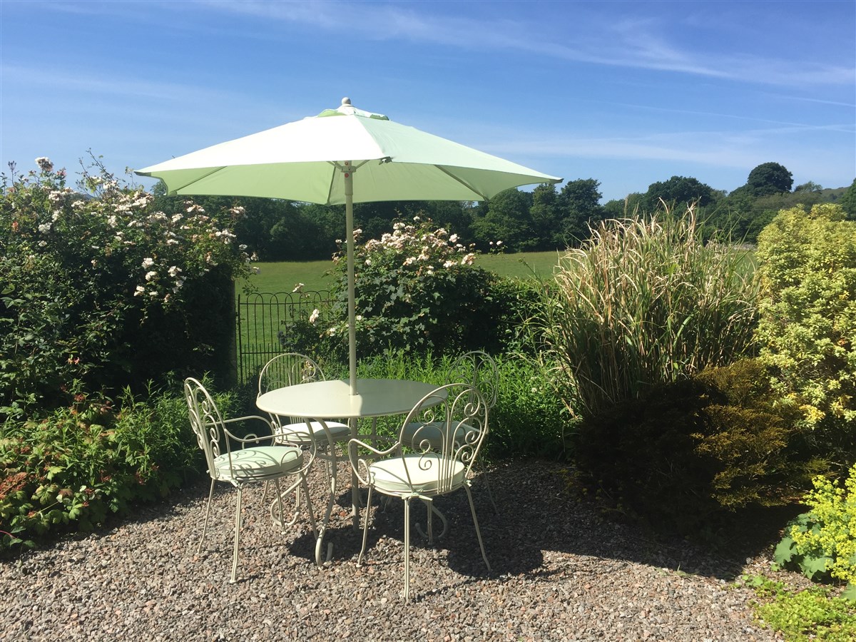 Garden seating in the summer