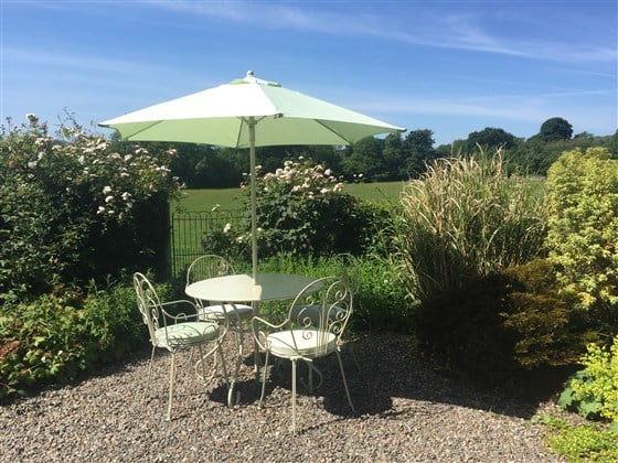 Garden seating in the summer