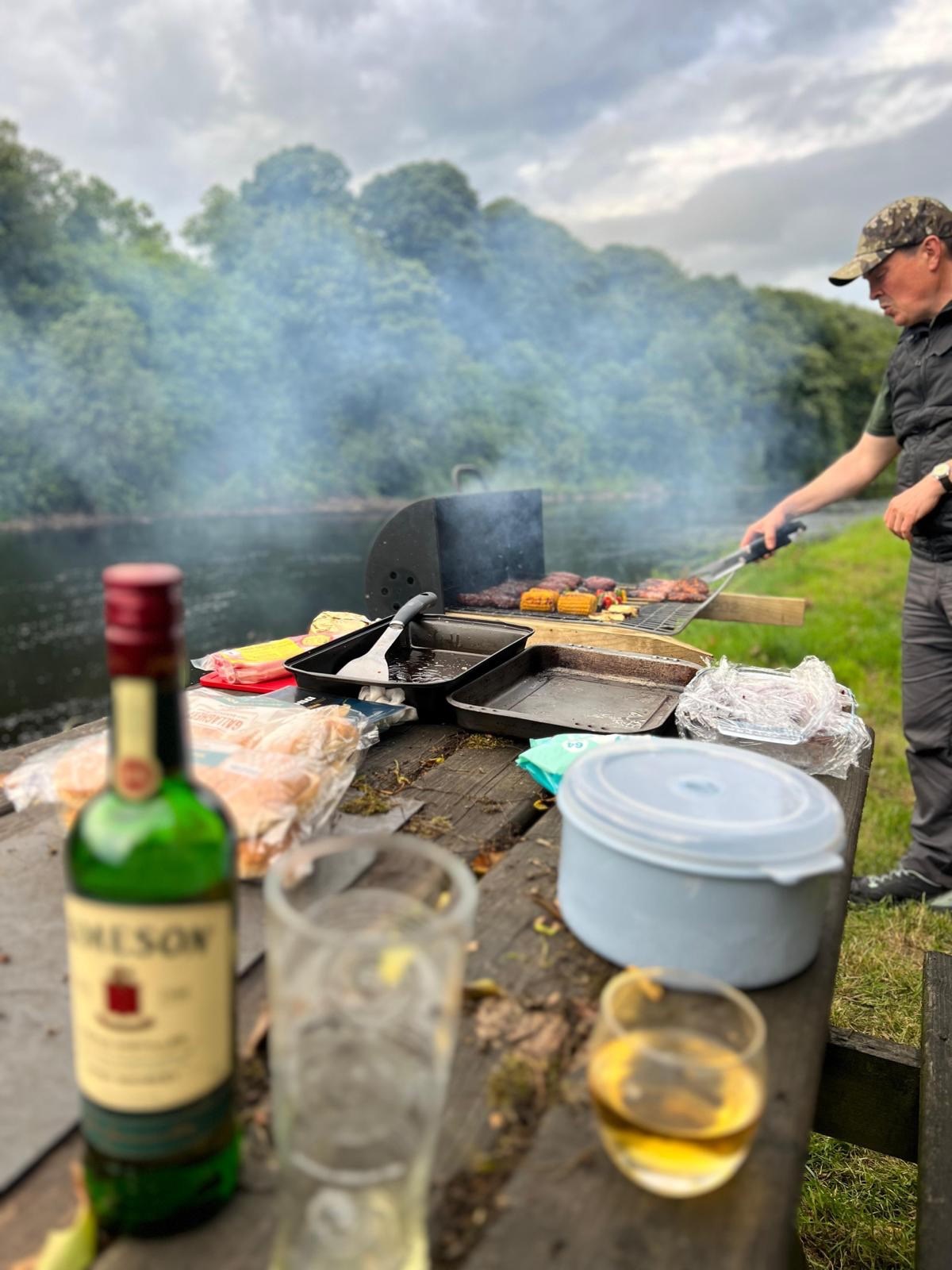 Barbecuing on the banks of Mulvin Bigh