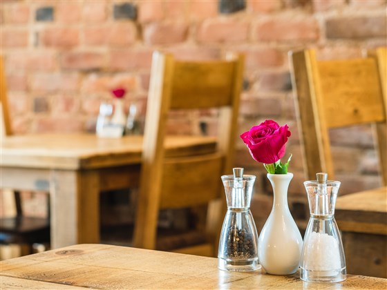 Relaxed and cozy atmosphere of the dining room