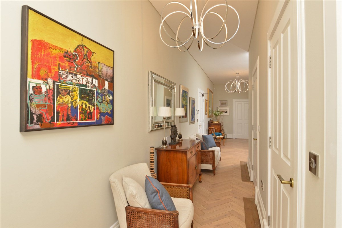 Hallway with artwork