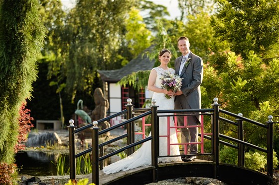 Wedding portrait in the Asian Sensory Garden