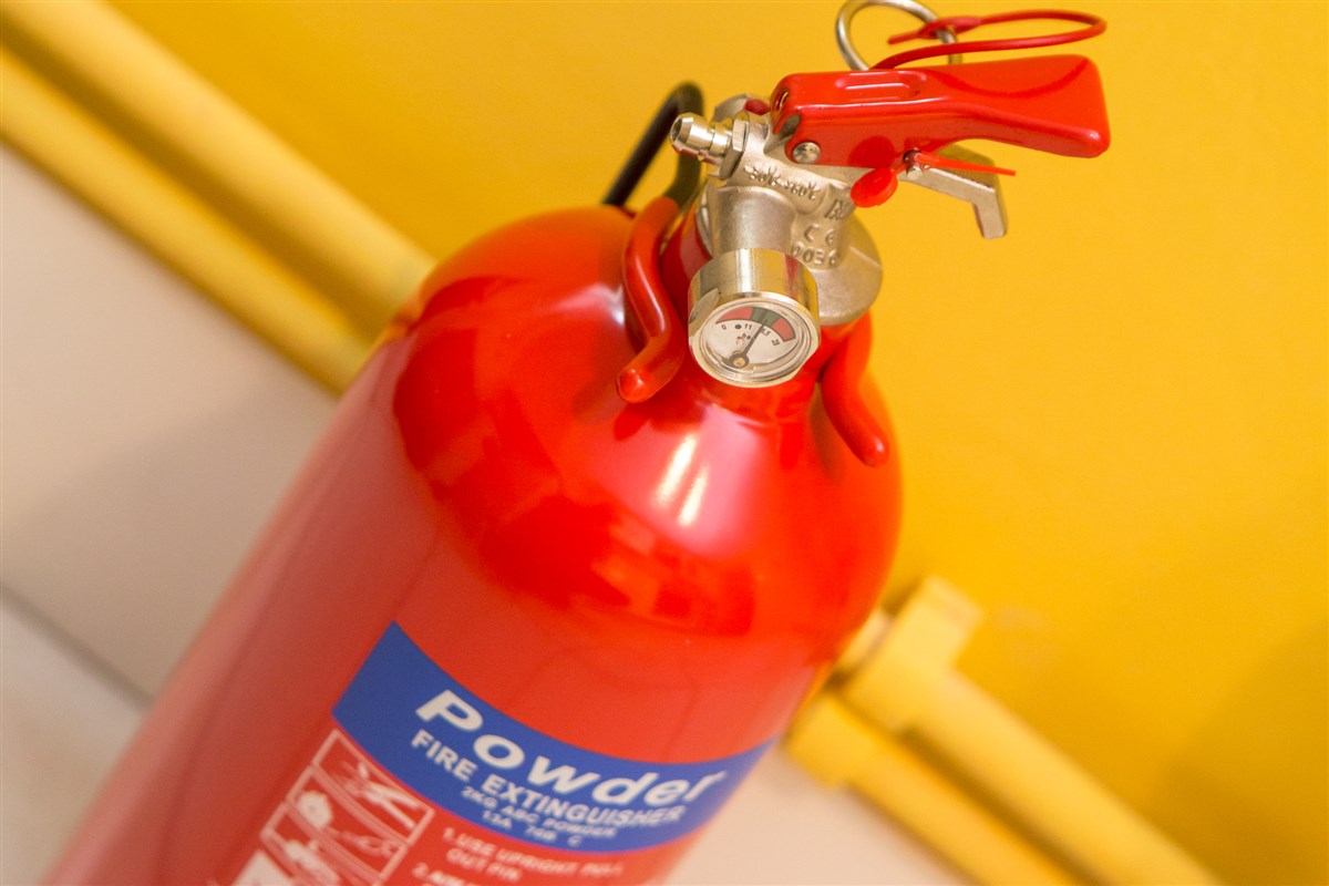 Fire extiinguisher and Fire Blanket in Kitchen plus smoke alarms on the ground and first floor