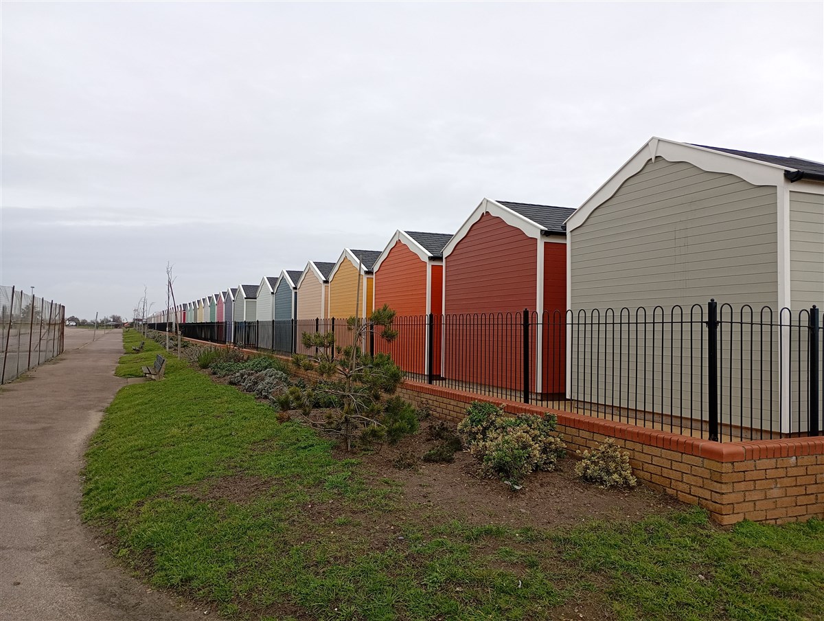 Row of beach huts