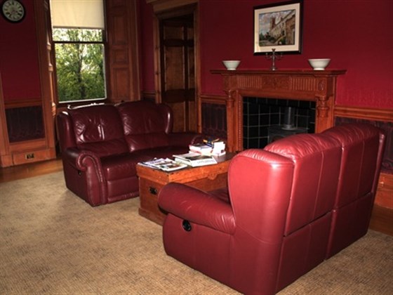 Seating around fireplace