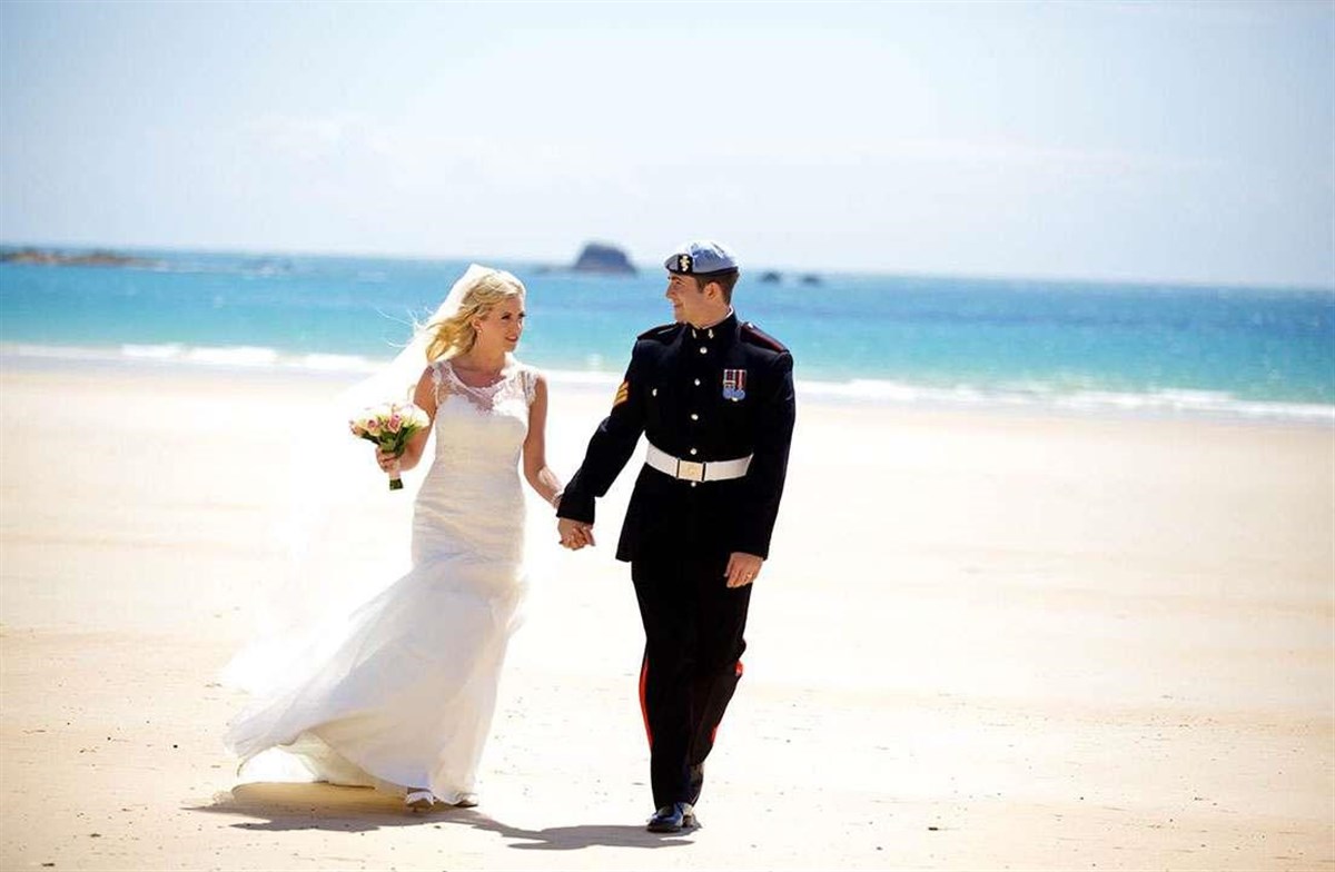 Bride and Groom on the beach