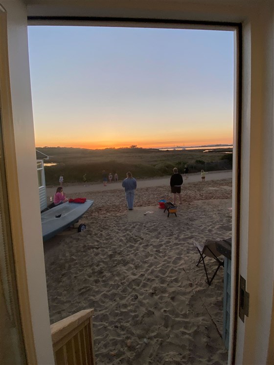 Rear door view showing space for BBQ and view