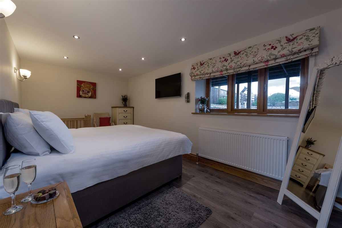One of the downstairs bedrooms