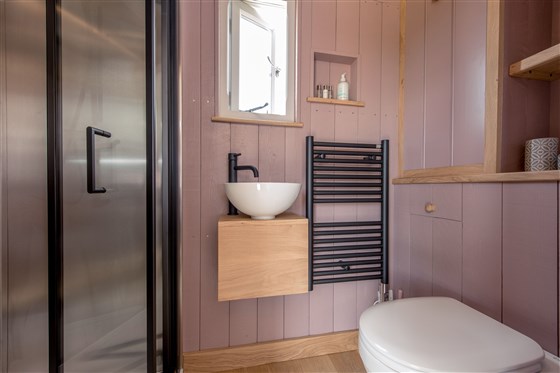 Contemporary style in the shower room too