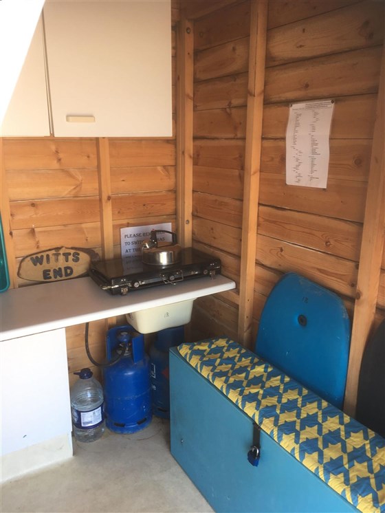 Inside the hut