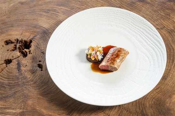 LAMB, morel, salsify