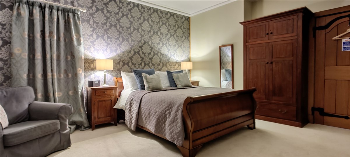 Danesbrook bedroom at Bossington Hall luxury Bed and Breakfast, Porlok, Somerset
