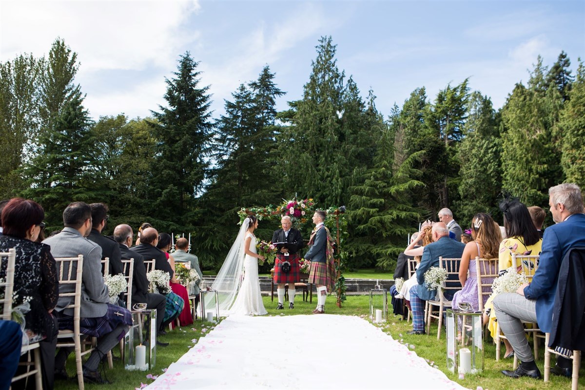 Garden wedding at the castle