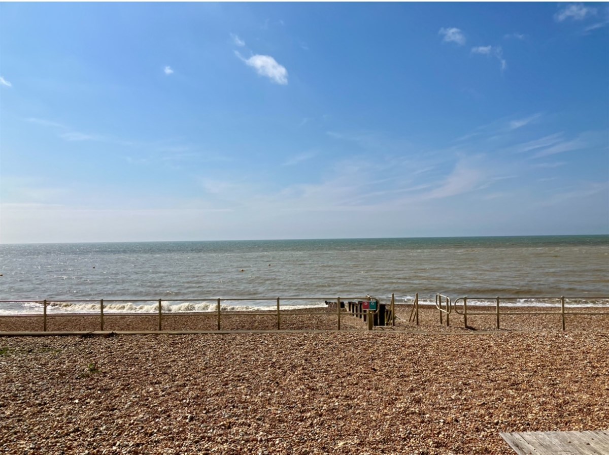 View to the sea from the beach hut