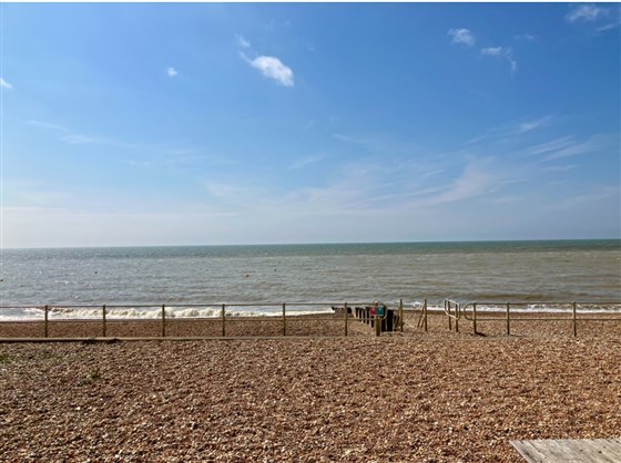 View to the sea from the beach hut
