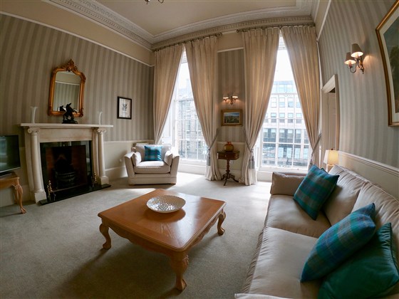 Exquisite Living Room with Large Georgian windows.