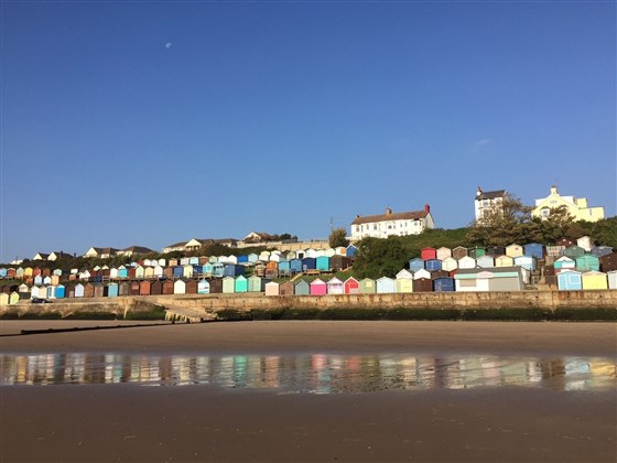 Beachfront View of Coastal Town
