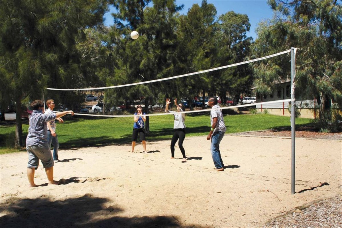 Outdoor volleyball court