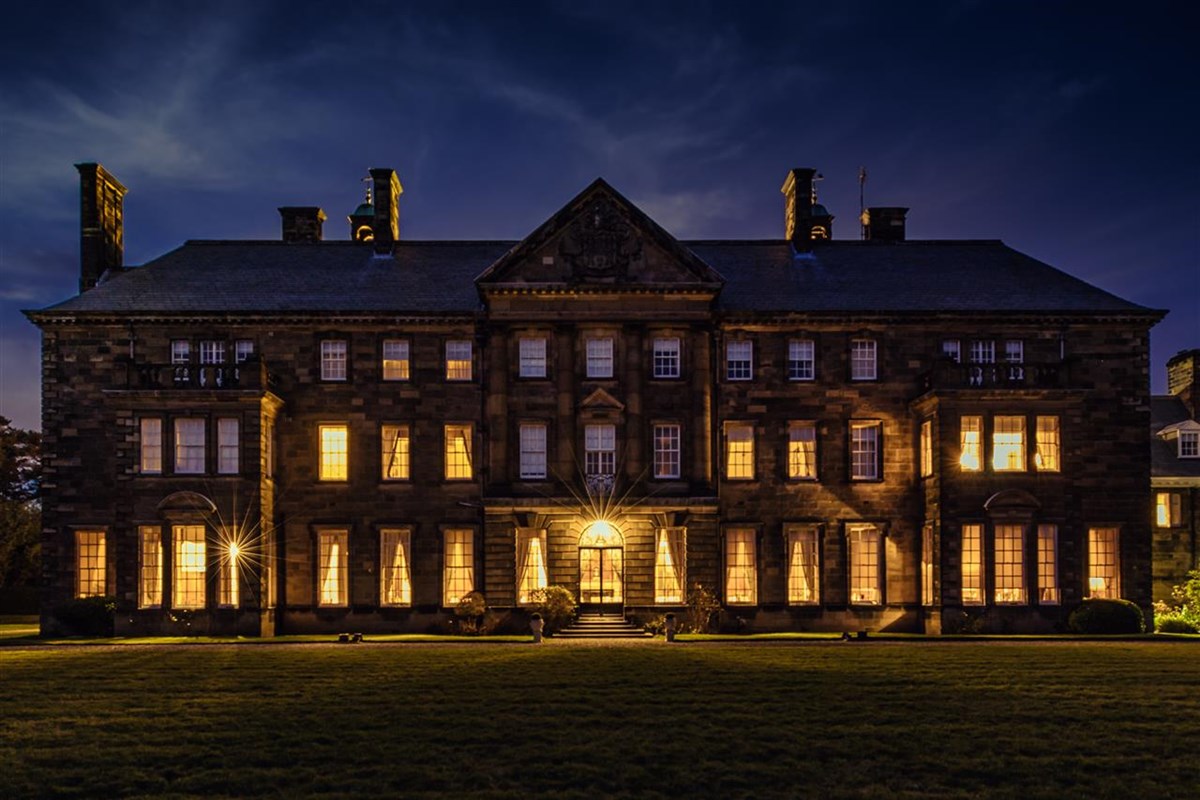 Crathorne Hall at night