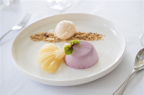 Bay View Restaurant - Blackcurrant Panna cotta