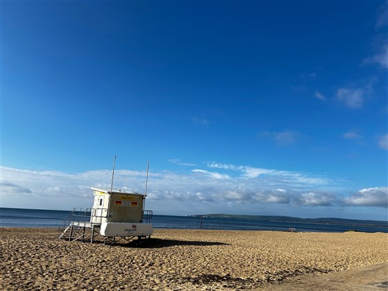 Lifeguard hut on beach