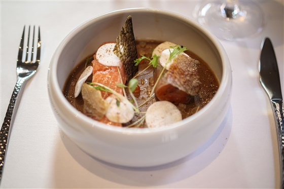 Confit Trout, Cep Custard, Sweet Vinegar, Trout Roe