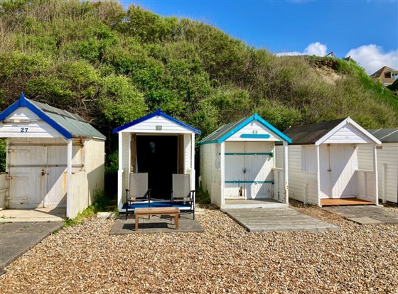 Front of beach hut