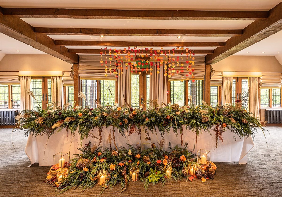 The Mulberry laid for an Autumn Wedding