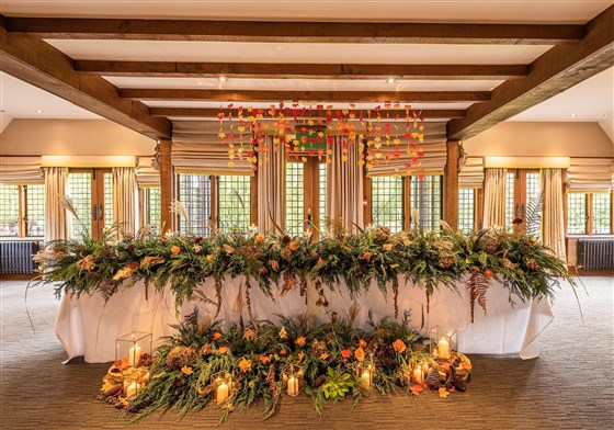 The Mulberry laid for an Autumn Wedding