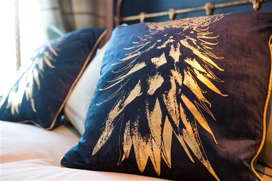 Main bedroom - velvet cushions