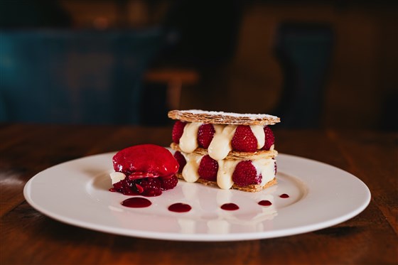 Raspberry Mille-Feuille with Raspberry Gel