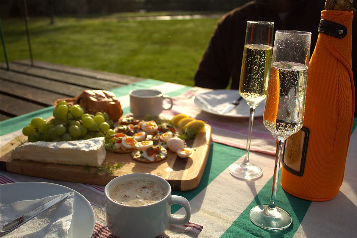 Breakfast served on the bank