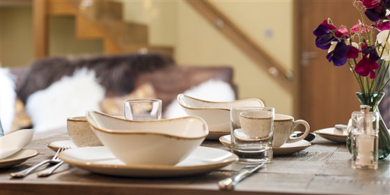 Breakfast table setting