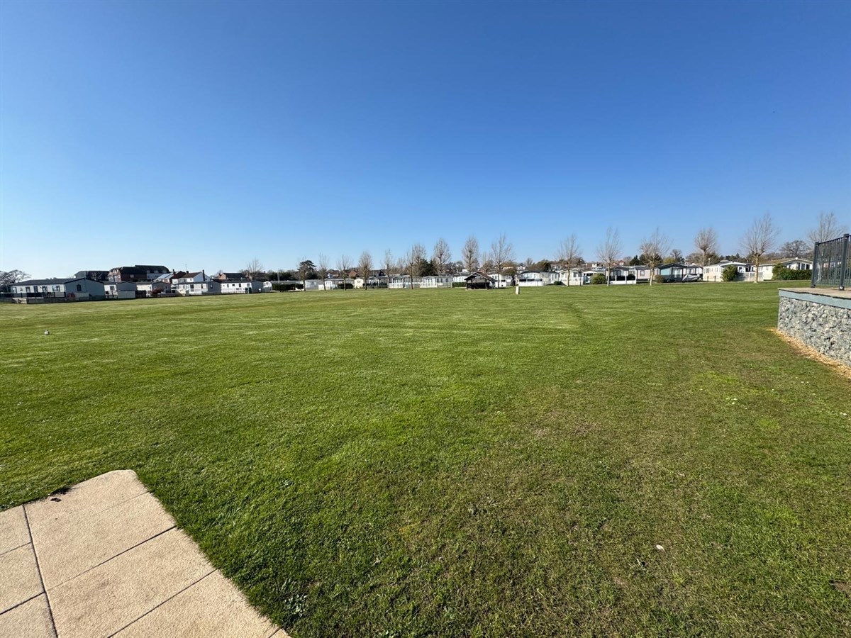 Big field behind huts, great for playing games 