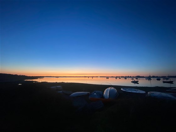 Picture taken at sunset along the spit