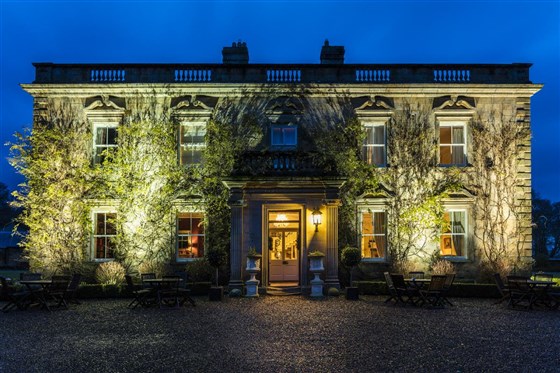 Eshott Hall at night