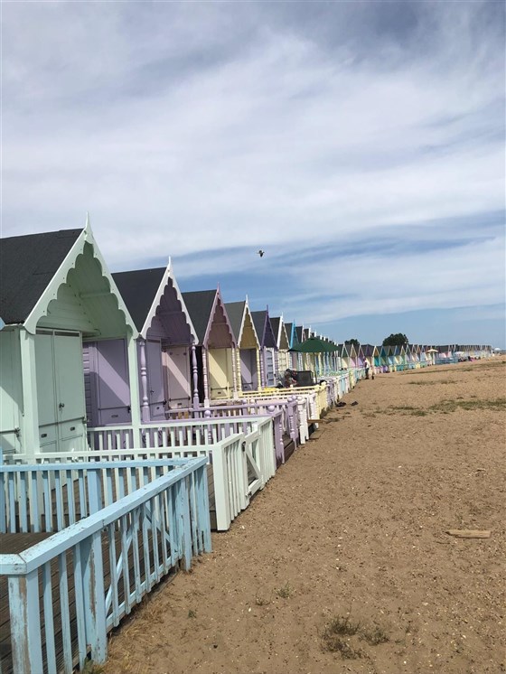 The pastel beach huts 