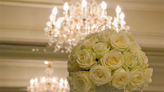 Flower and chandelier detail