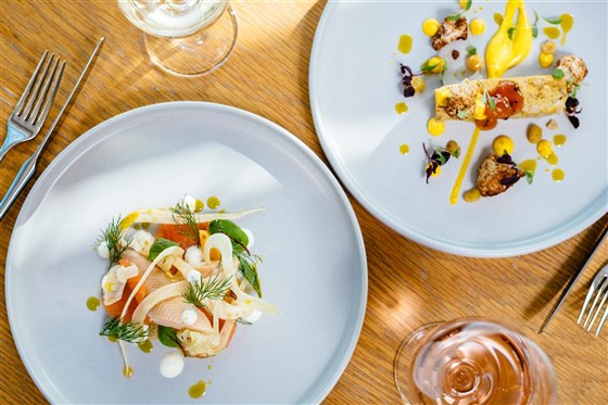 Food served in the Water's Edge Restaurant 