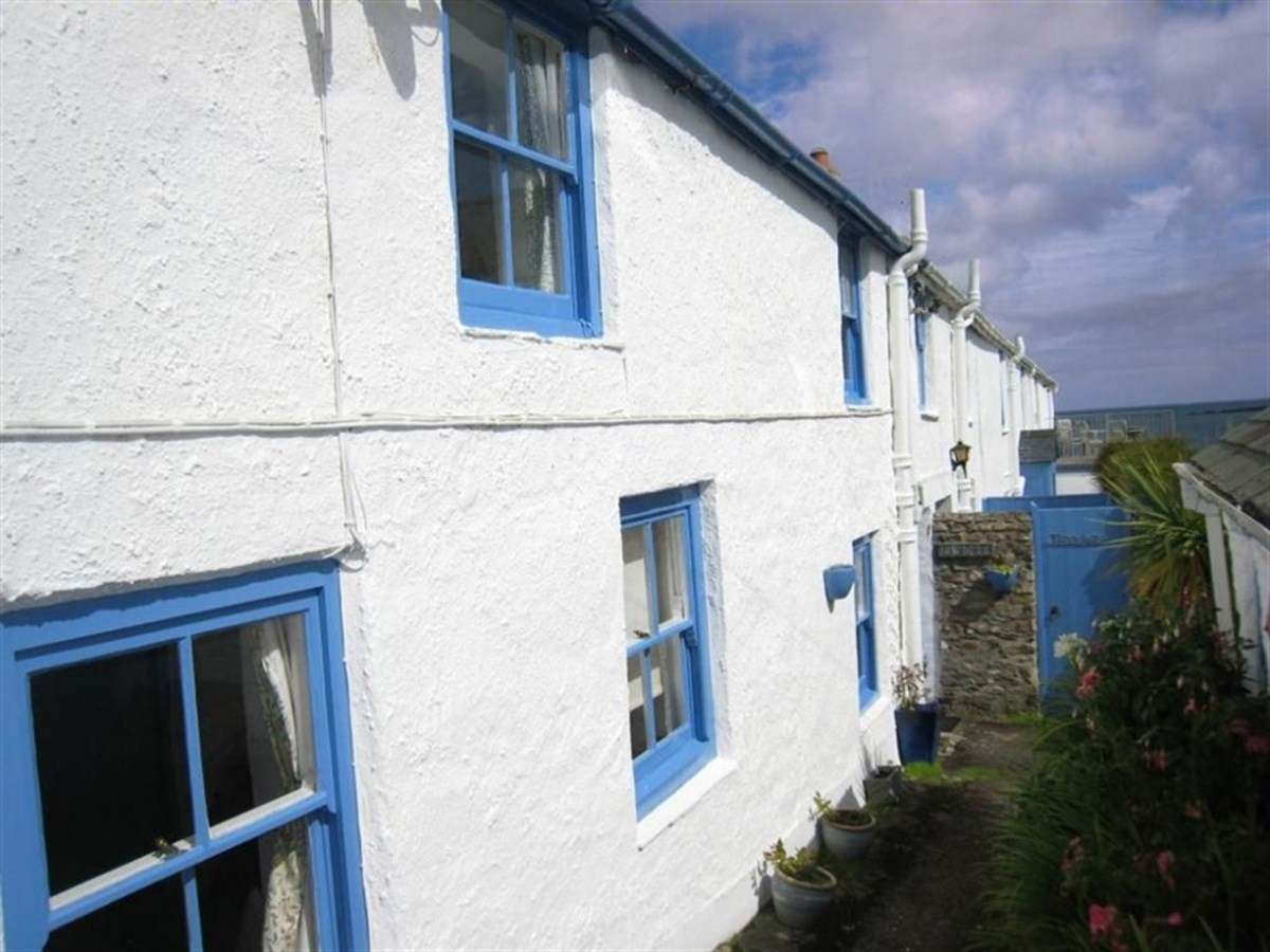A view down the terrace to the sea