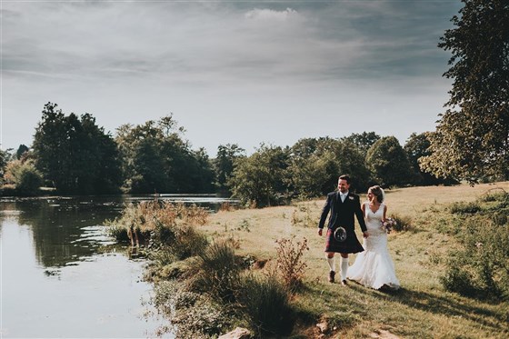 Newlyweds in the grounds