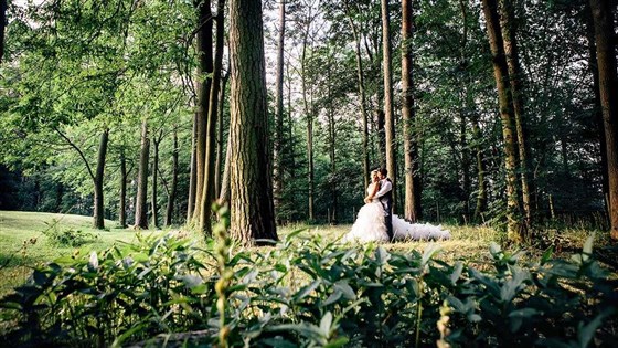 Newlyweds in the grounds (Phil-Smith-Photography)
