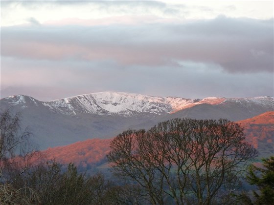 Lakeland's fells as seen from our guest house, Blenheim Lodge.