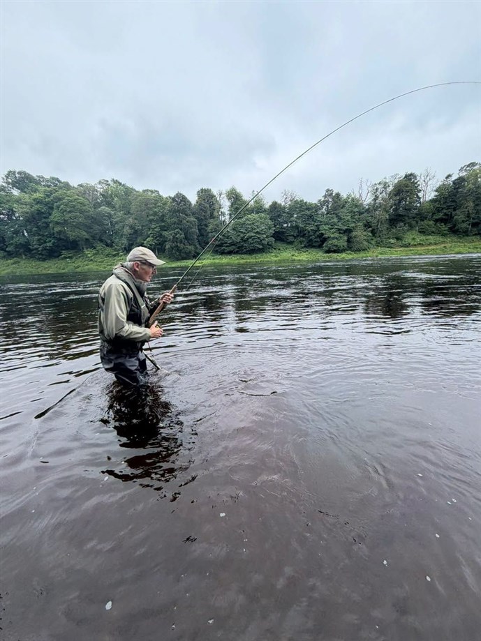 3.Mr David Mayhew playing a good fish at Islamouth on Monday